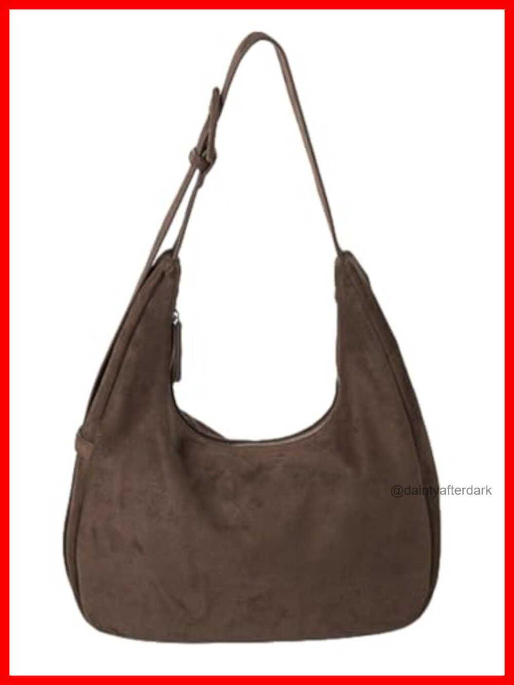 Slouchy Suede Hobo Bag Womens Shoulder Underarm Crescent Crossbody Purse